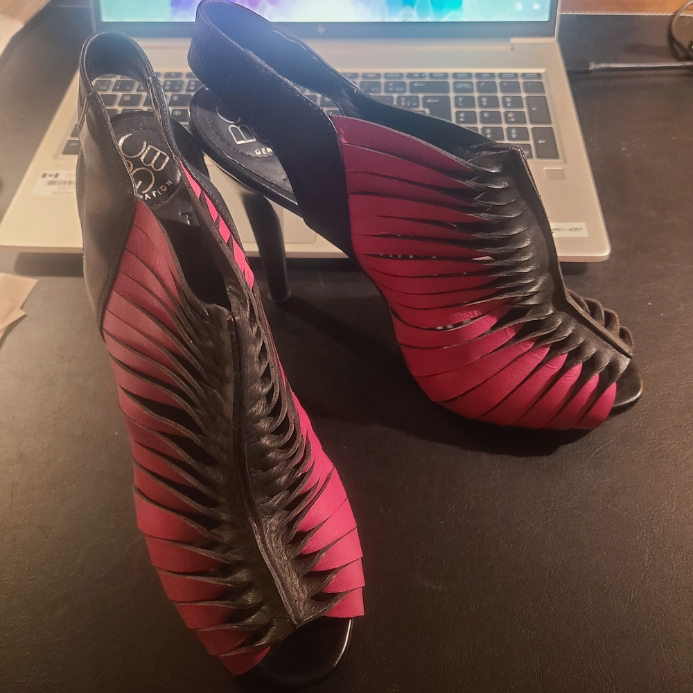 Elegant Black and Pink Women's Heels